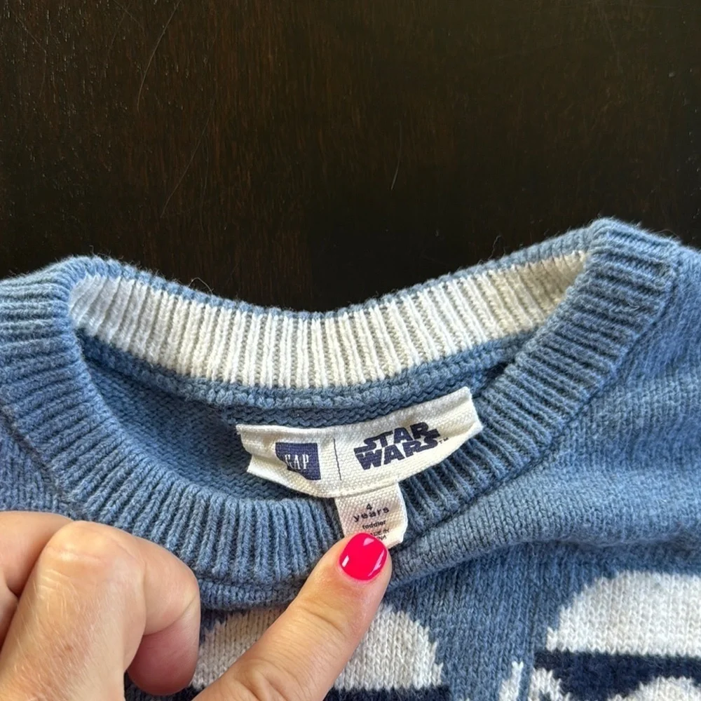GAP Blue and White Sweater with Playful Stripes